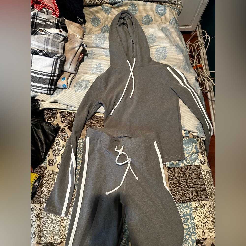 grey matching suit